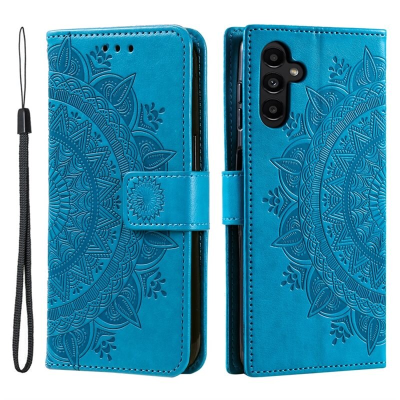 Läderfodral Mandala Samsung Galaxy A26 Blå - Mobilväska Dam - Mobilfodral