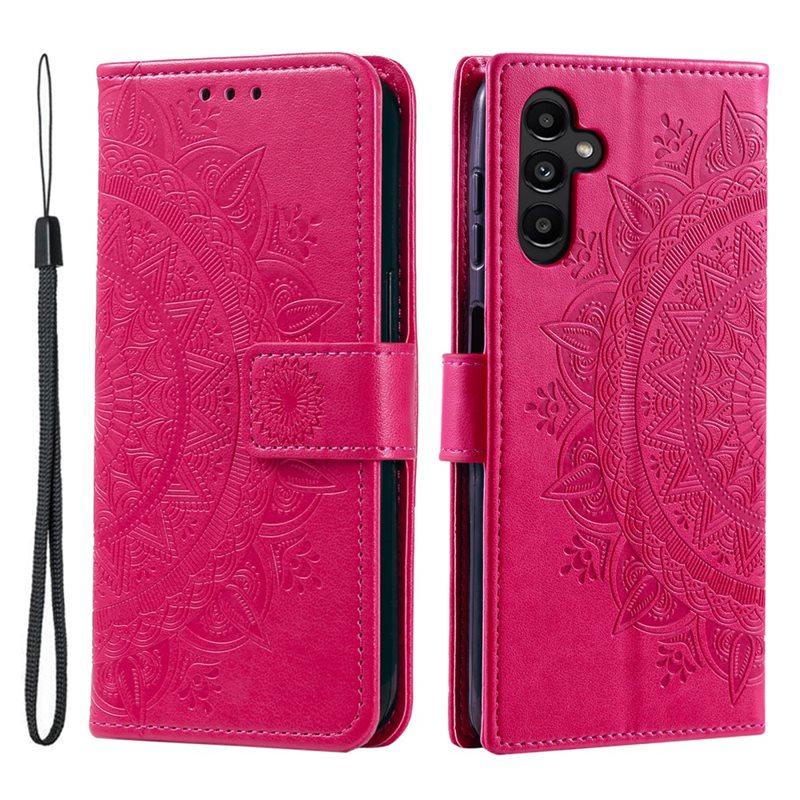 Läderfodral Mandala Samsung Galaxy A26 Cerise - Mobilväska Dam - Mobilfodral