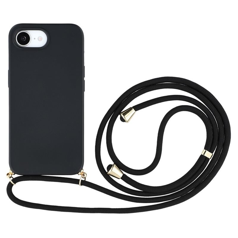 Skal Halsband iPhone 16e svart - Mobilskal med praktisk bärrem