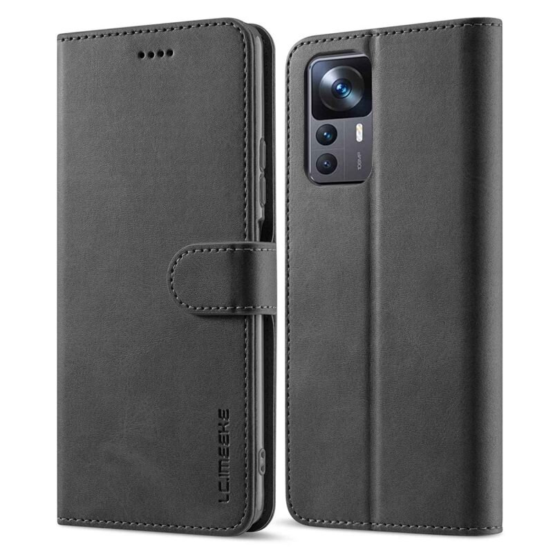 LC.IMEEKE Plånboksfodral Xiaomi 12T/12T Pro svart - Mobilfodral i snygg design