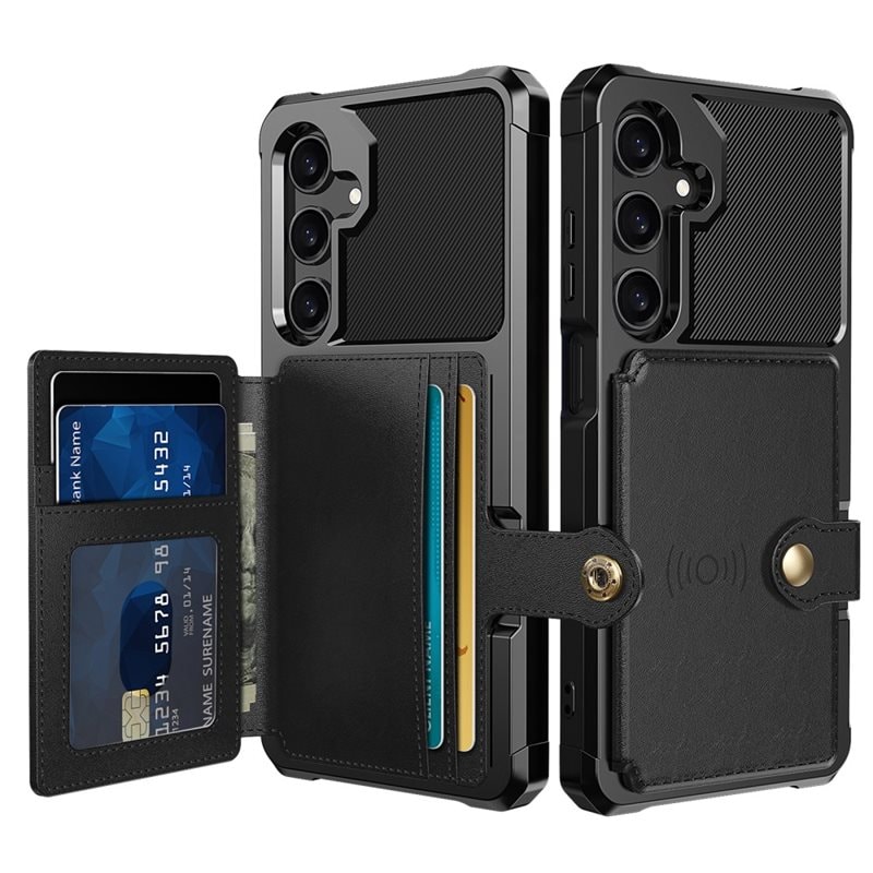 Tough Multi-slot Case Samsung Galaxy A16 Svart - Mobilskal med praktisk plånboksfunktion - Sedelficka - Korthållare