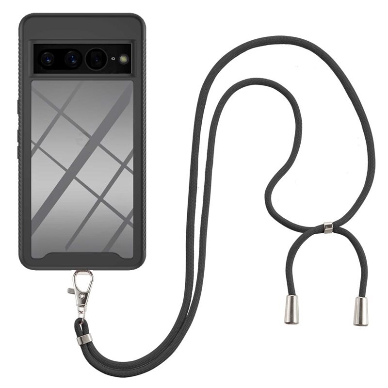 Heltäckande Skal Halsband Google Pixel 7 Pro svart - Heltäckande mobilskal med halsband