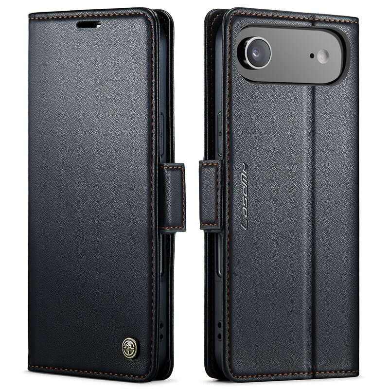 CaseMe Slim Plånboksfodral RFID-skydd iPhone 17 Air Svart - Tunt mobilfodral med plånbok och RFID-skydd