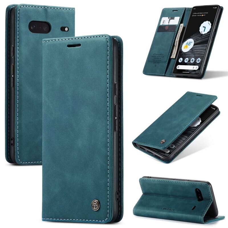 CaseMe Slim Plånboksfodral Google Pixel 7 Blå - Tunt mobilfodral med plånbok