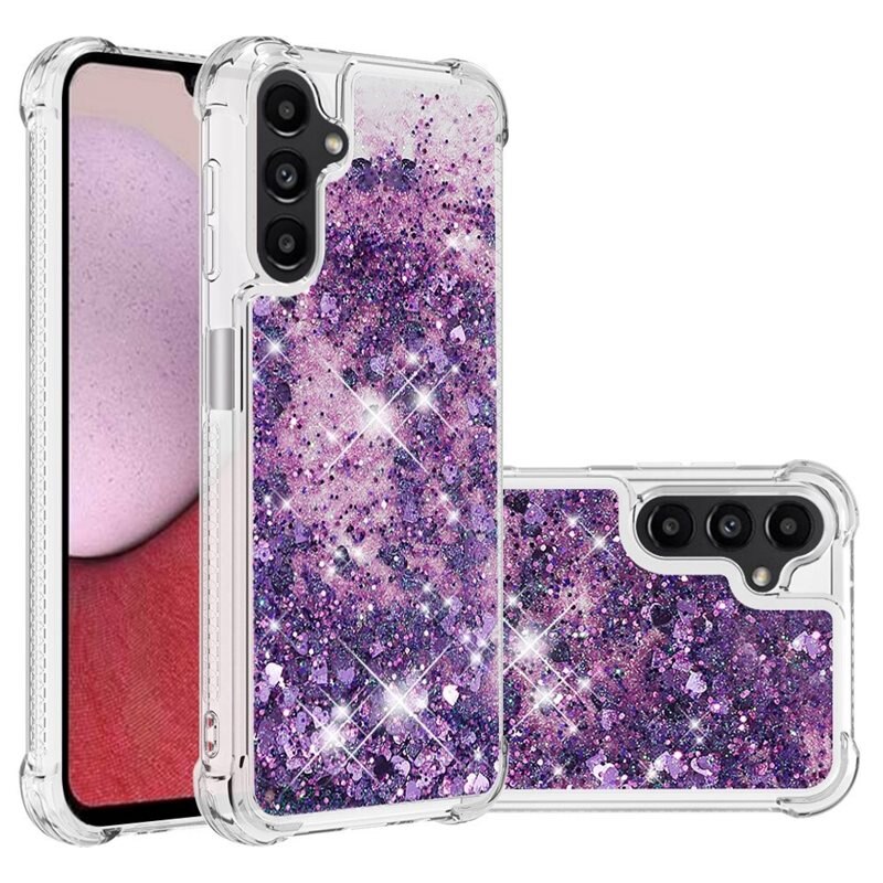Glitter Powder TPU Skal Samsung Galaxy A14 lila - Mobilskal i snygg design