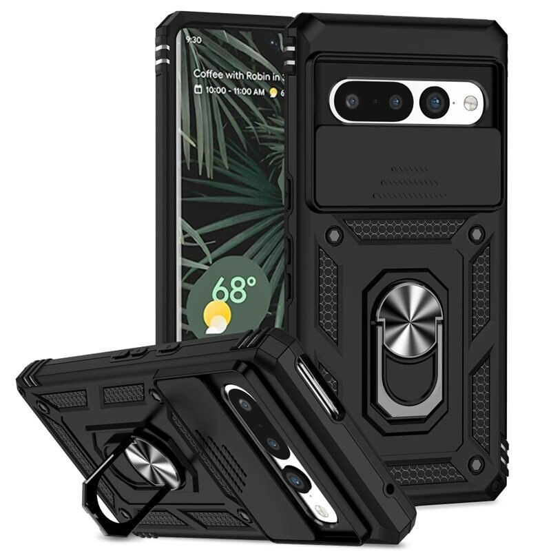 Hybridskal Ring + Kameraskydd Google Pixel 7 Pro Svart - Coolt skal greppring kameralucka