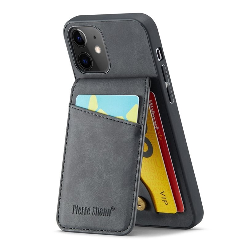 Fierre Shann Multi-slot Skal RFID iPhone 12/12 Pro svart