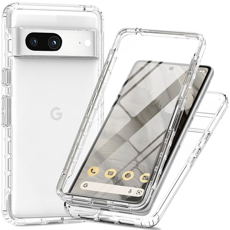 Full Protection Case Google Pixel 7a Genomskinlig - Heltäckande skal med integrerat skärmskydd