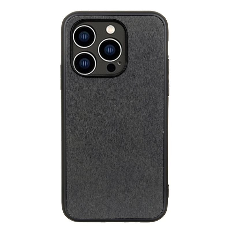 Läderskal iPhone 15 Pro svart - Mobilskal i läder