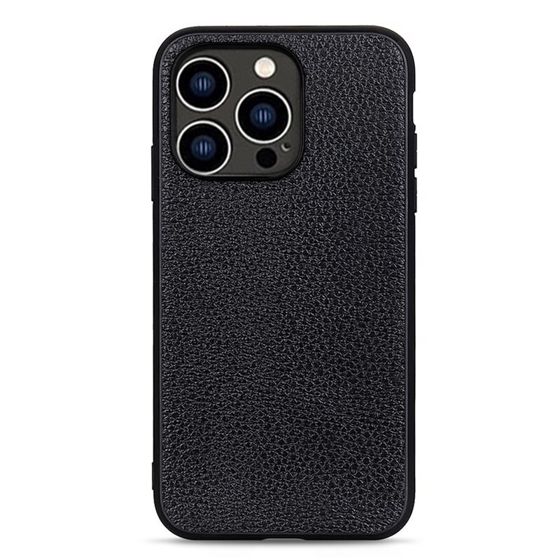 Skal Äkta Läder iPhone 15 Pro svart - Mobilskal i läder