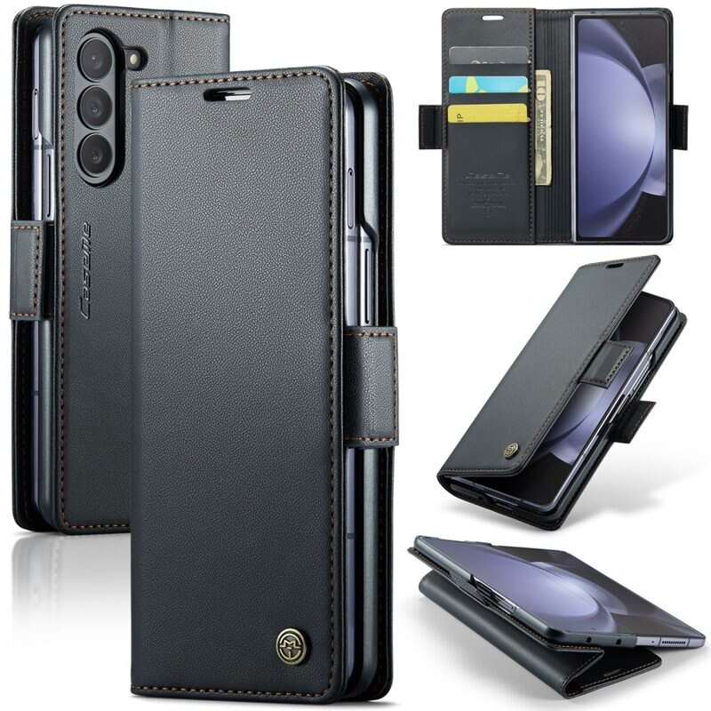 CaseMe Slim Plånboksfodral RFID-skydd Samsung Galaxy Z Fold 5 svart