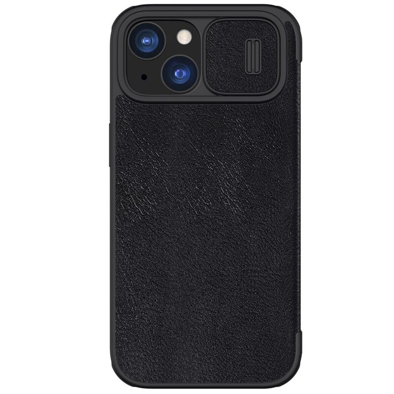 Nillkin Qin Pro CamShield iPhone 15 Svart - Mobilfodral med kameraskydd