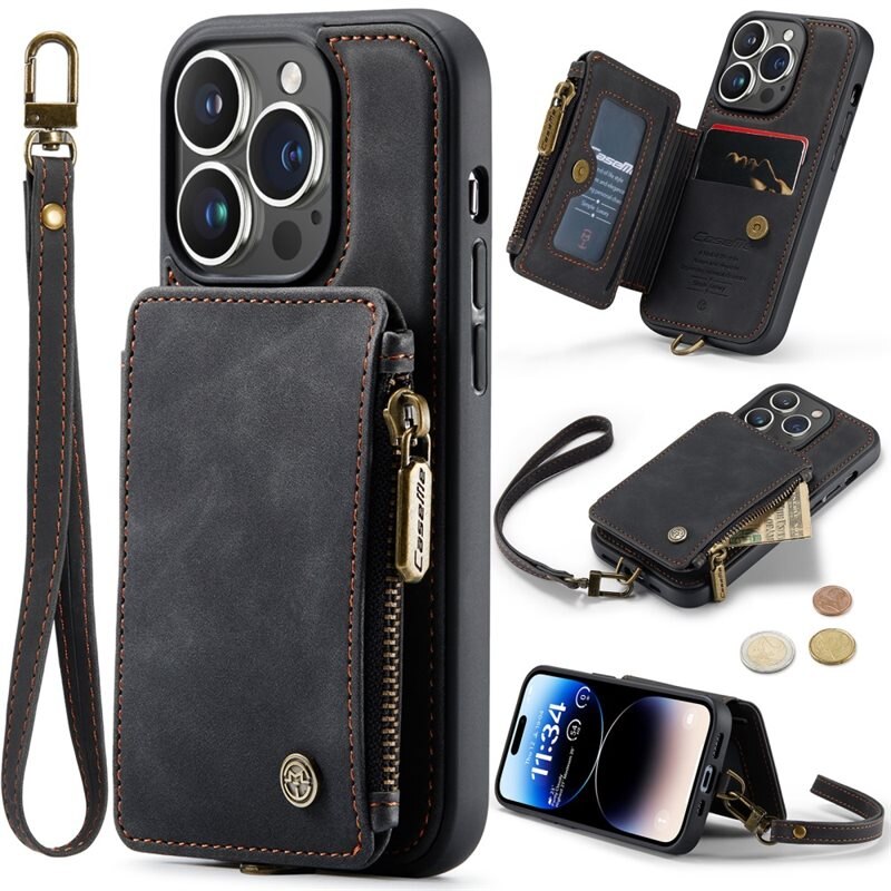 CaseMe Multi-slot Skal RFID-skydd iPhone 15 Pro Max svart
