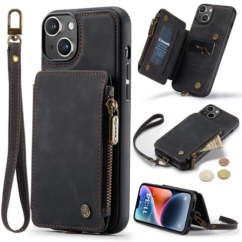 CaseMe Multi-slot Skal RFID-skydd iPhone 15 Plus svart