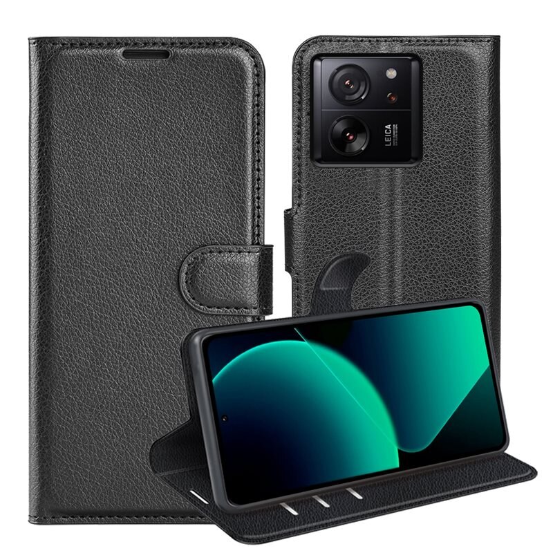 Mobilfodral Xiaomi 13T Pro Svart - Praktiskt plånboksfodral med plats för sedlar och kort