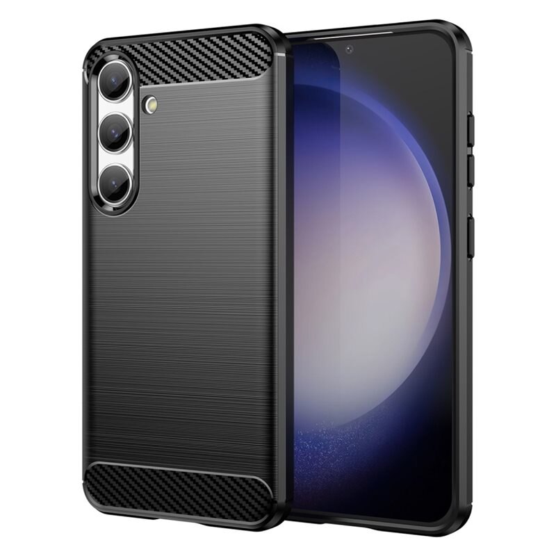 tectTech Samsung Galaxy S25 Skal TPU Brushed Svart - Mobilskal i snygg design