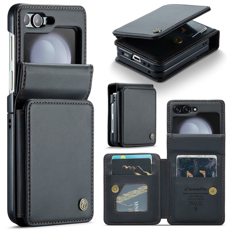 CaseMe Plånboksskal RFID-skydd Samsung Galaxy Z Flip 5 svart