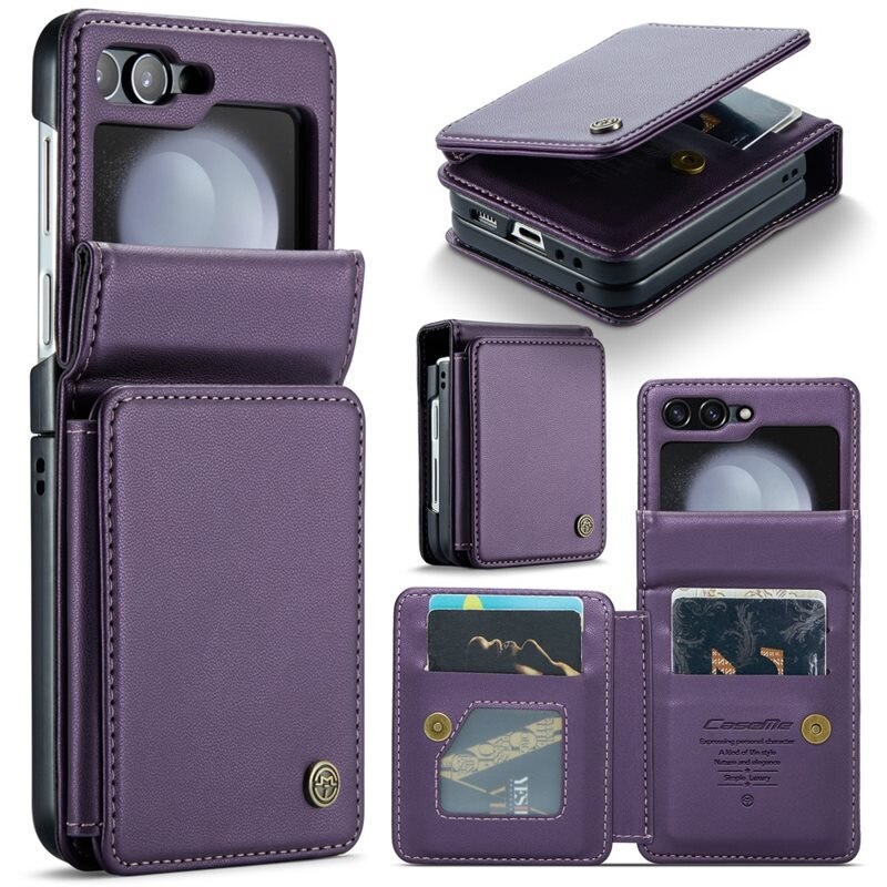 CaseMe Plånboksskal RFID-skydd Samsung Galaxy Z Flip 5 lila