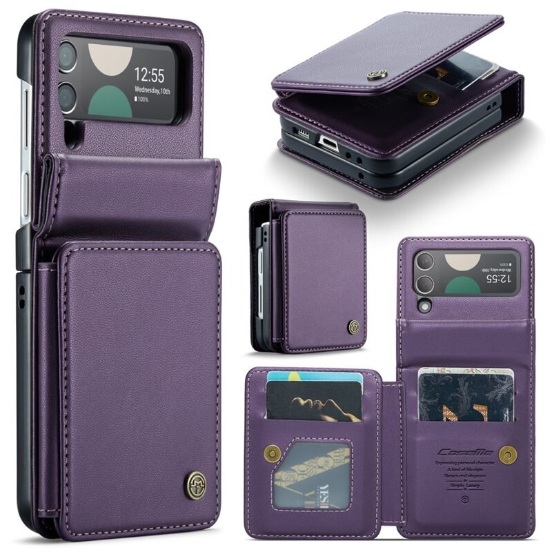 CaseMe Plånboksskal RFID-skydd Samsung Galaxy Z Flip 3 lila
