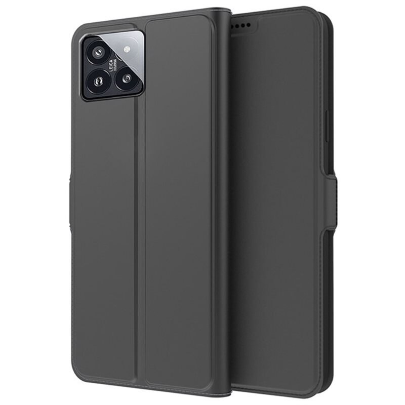 tectTech Slim Card Wallet Xiaomi 14 svart - Mobilfodral med korthållare och inbyggt stöd