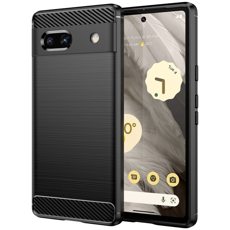 tectTech Google Pixel 7a Skal TPU Brushed Svart - Mobilskal i snygg design