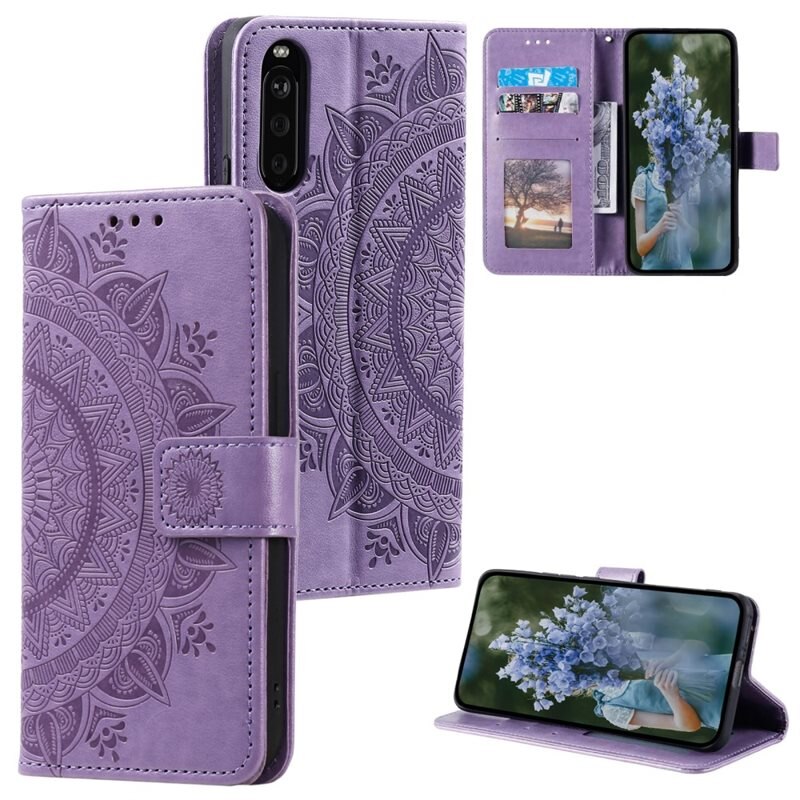 Läderfodral Mandala Sony Xperia 10 VI lila - Mobilväska Dam - Mobilfodral