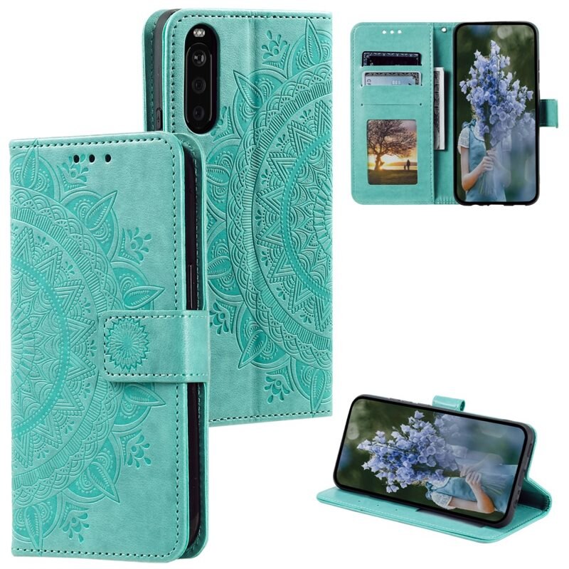Läderfodral Mandala Sony Xperia 10 VI grön - Mobilväska Dam - Mobilfodral