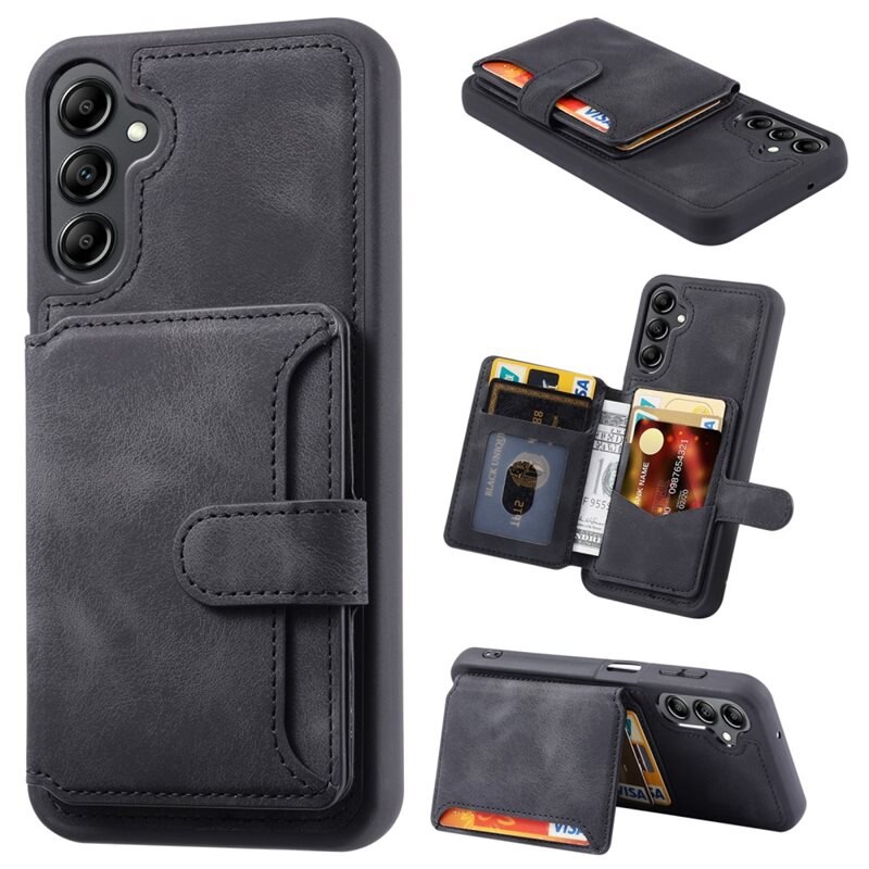 Skal Multi-slot RFID-skydd Samsung Galaxy A15 svart - Mobilskal med integrerad RFID plånbok