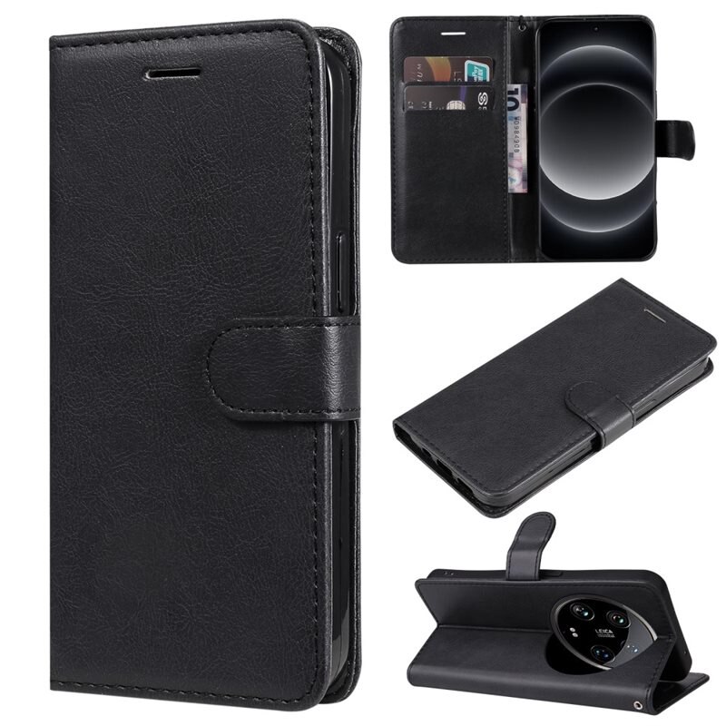 Plånboksfodral Xiaomi 14 Ultra svart - Mobilfodral med kortfack och sedelficka