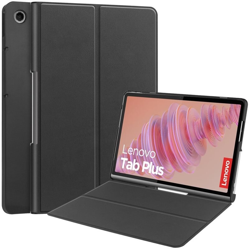Fodral Lenovo Tab Plus svart - Skyddande fodral i snygg design