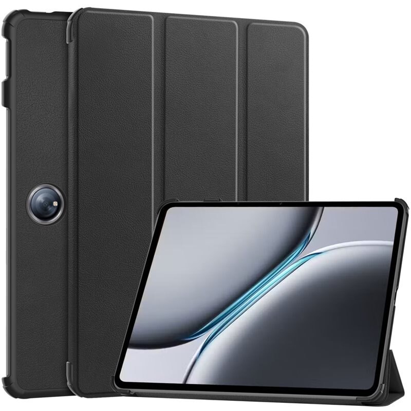 Fodral Tri-fold OnePlus Pad 2 Svart - Skyddande fodral med stödfunktion