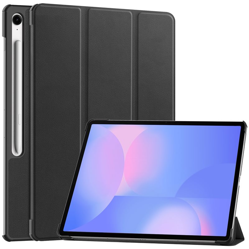 Fodral Tri-fold Samsung Galaxy Tab S10 FE Plus Svart - Skyddande fodral med stödfunktion