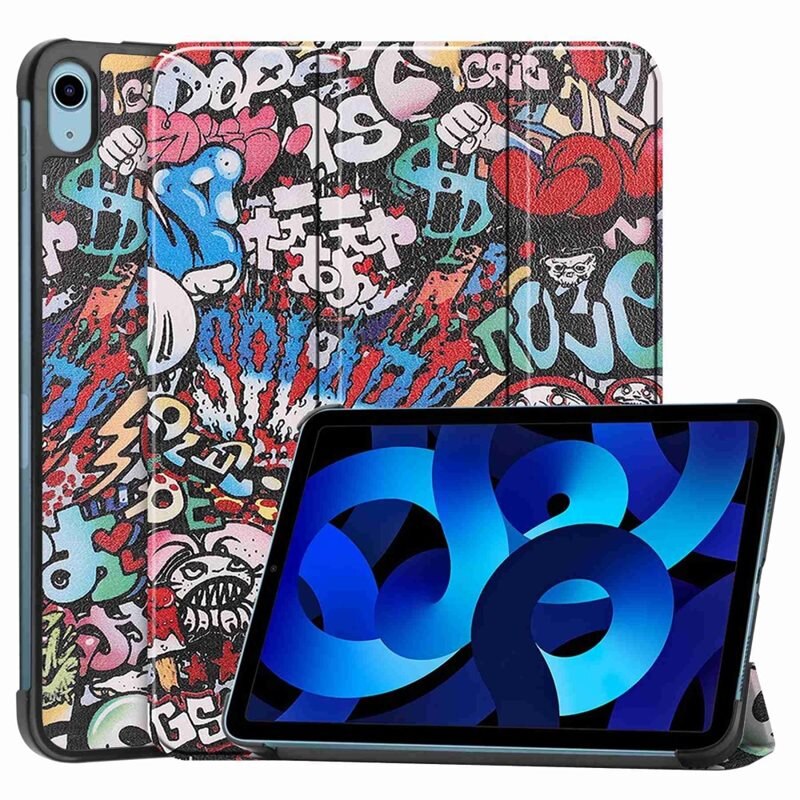 Fodral Tri-fold Apple iPad 11 11th Gen (2025) Graffiti - Skyddande fodral med stödfunktion