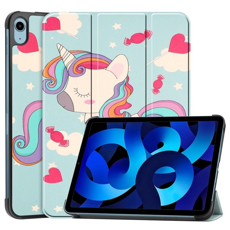 Fodral Tri-fold iPad 10.9 10th Gen (2022) - Unicorn - Skyddande fodral med stödfunktion