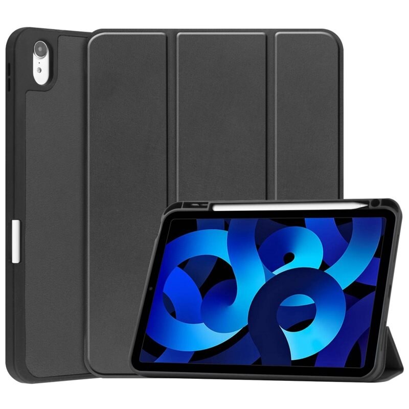 Apple iPad 10.9 10th Gen (2022) Fodral Tri-fold med Pencil-hållare Svart - Skyddande fodral