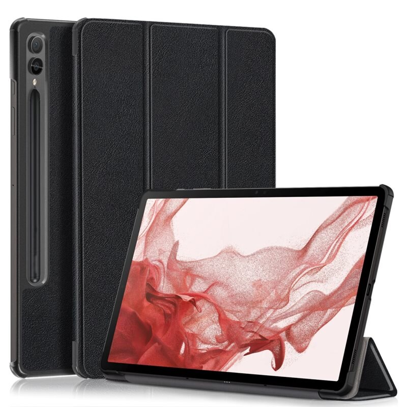 Fodral Tri-fold Samsung Galaxy Tab S9 Plus Svart - Skyddande fodral med stödfunktion