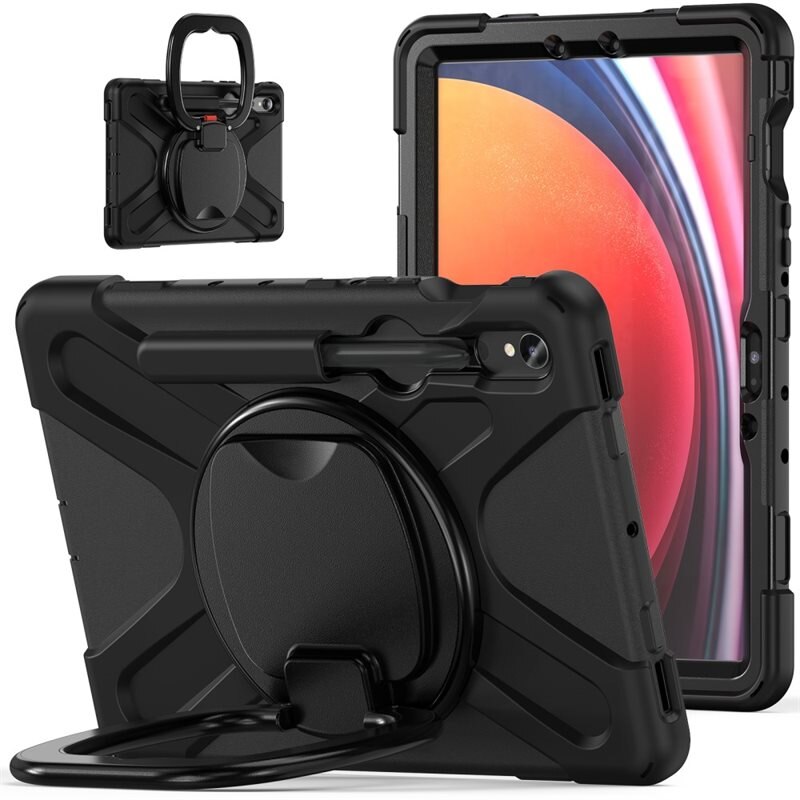 Kickstand Hybrid Case Samsung Galaxy Tab S7/S8 Black - Skyddande skal - Fodral med stöd/stativ