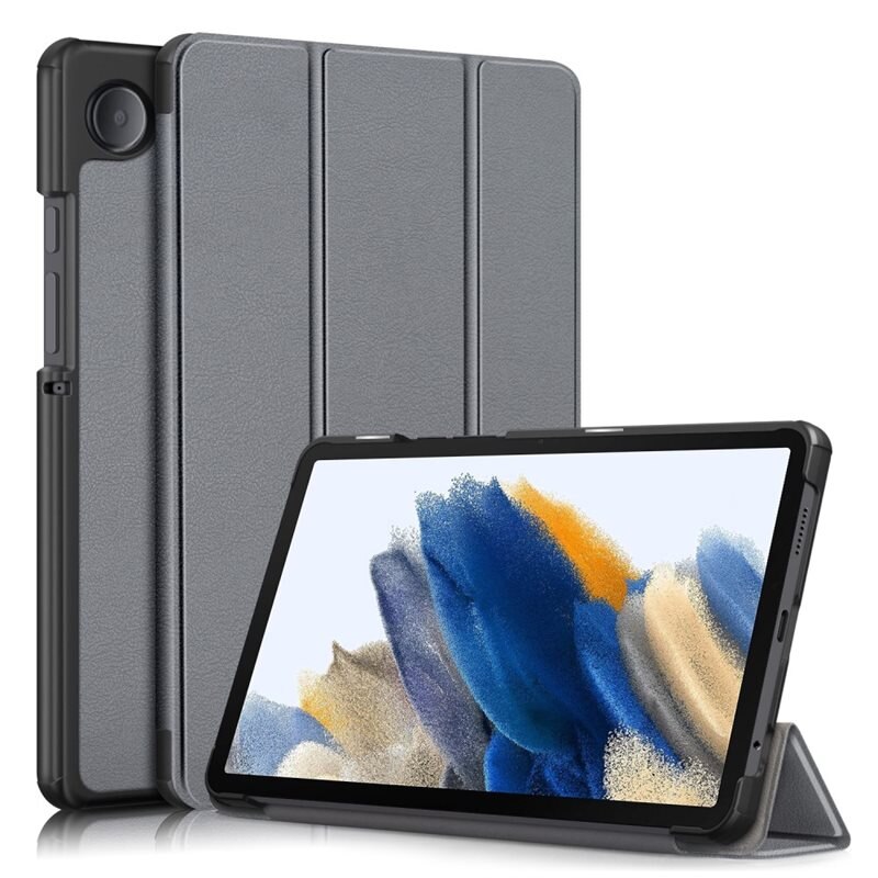 Fodral Tri-fold Samsung Galaxy Tab A9 Grå - Skyddande fodral med stödfunktion