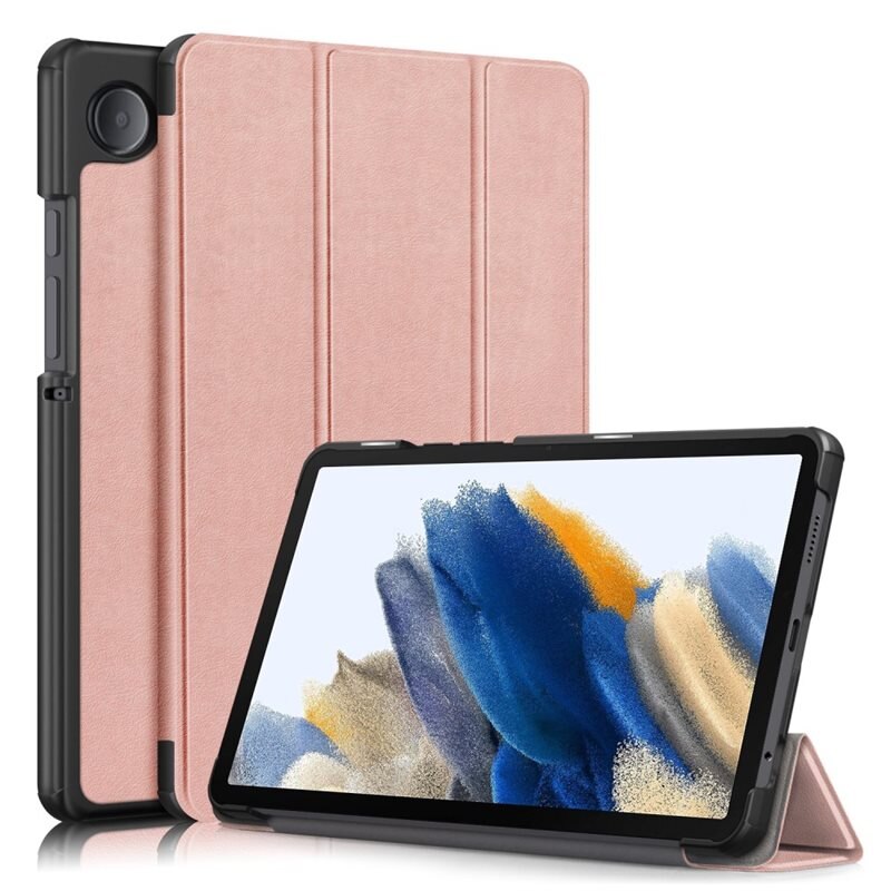 Fodral Tri-fold Samsung Galaxy Tab A9 Roséguld - Skyddande fodral med stödfunktion