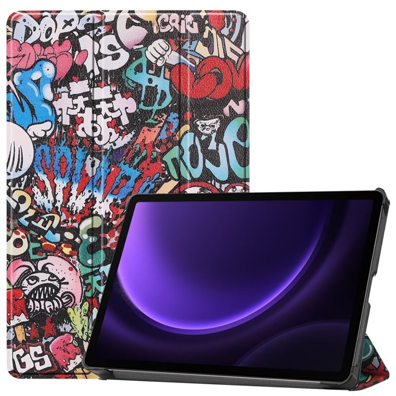 Fodral Tri-fold Samsung Galaxy Tab S10 FE Graffiti - Skyddande fodral med stödfunktion