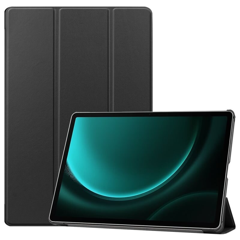 Fodral Tri-fold Samsung Galaxy Tab S9 FE Plus Svart - Skyddande fodral med stödfunktion