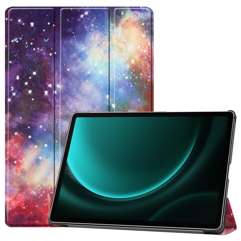 Fodral Tri-fold Samsung Galaxy Tab S9 FE Plus Rymd - Skyddande fodral med stödfunktion