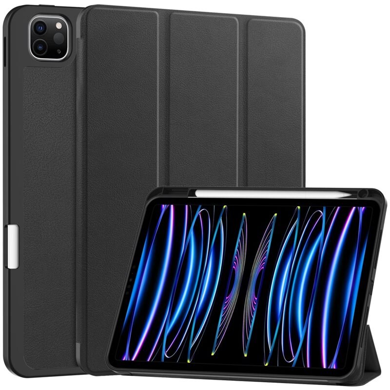 Apple iPad Pro 11 5th Gen (2024) Fodral Tri-fold med Pencil-hållare Svart - Skyddande fodral