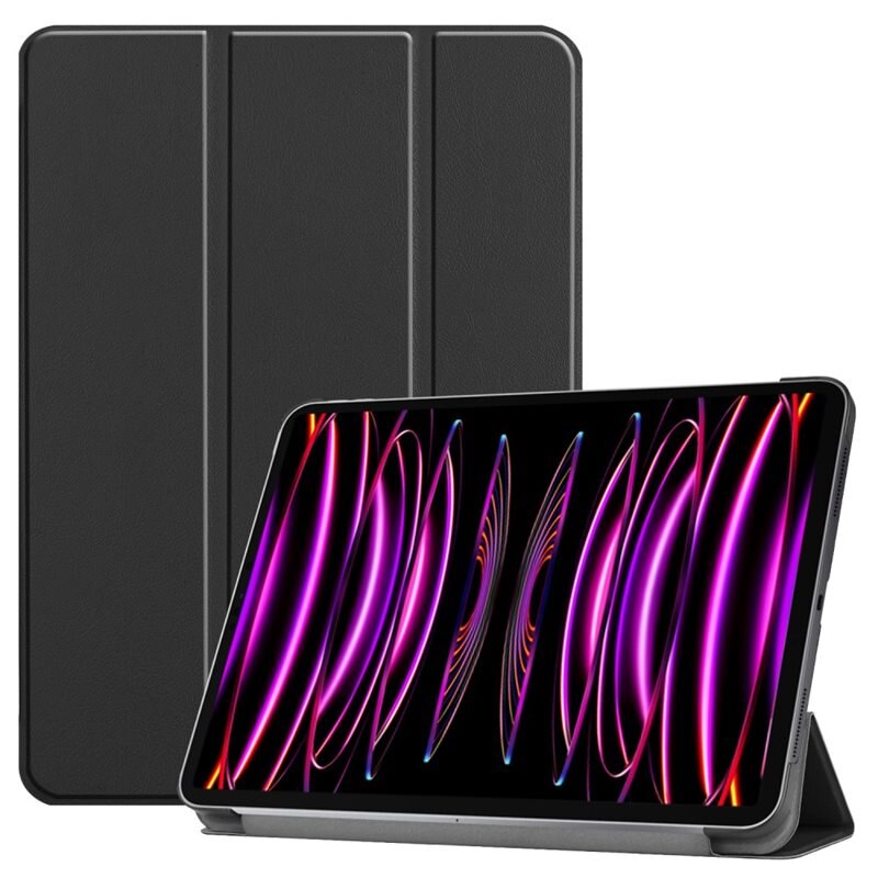 Fodral Tri-fold Apple iPad Air 13 (2024) Svart - Skyddande fodral med stödfunktion