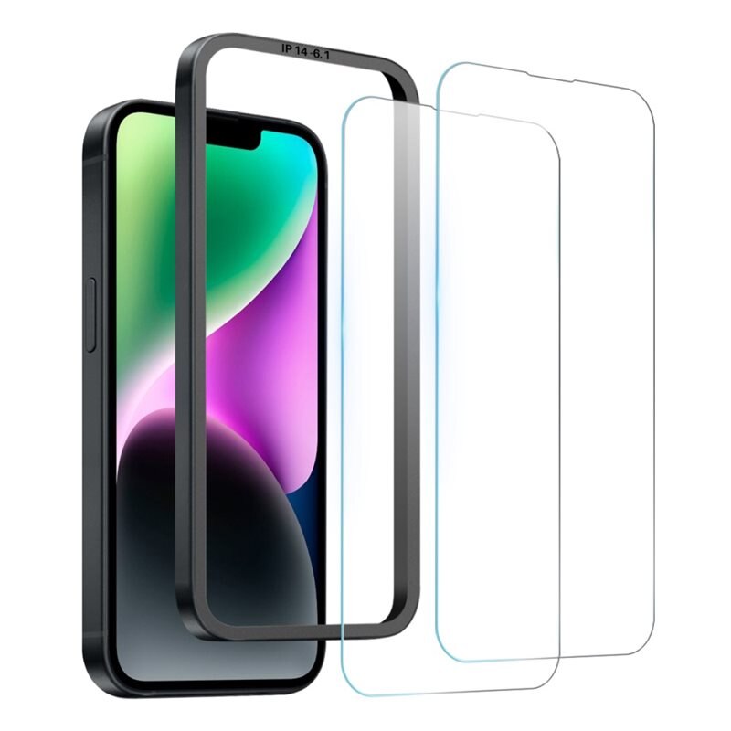 NORTHJO Skärmskydd Härdat Glas med Installationsram iPhone 14 (2-pack)