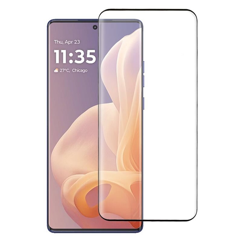 Heltäckande Härdat Glas Skärmskydd Motorola Moto G85 svart - Skärmskydd som täcker hela skärmen, med svart kant