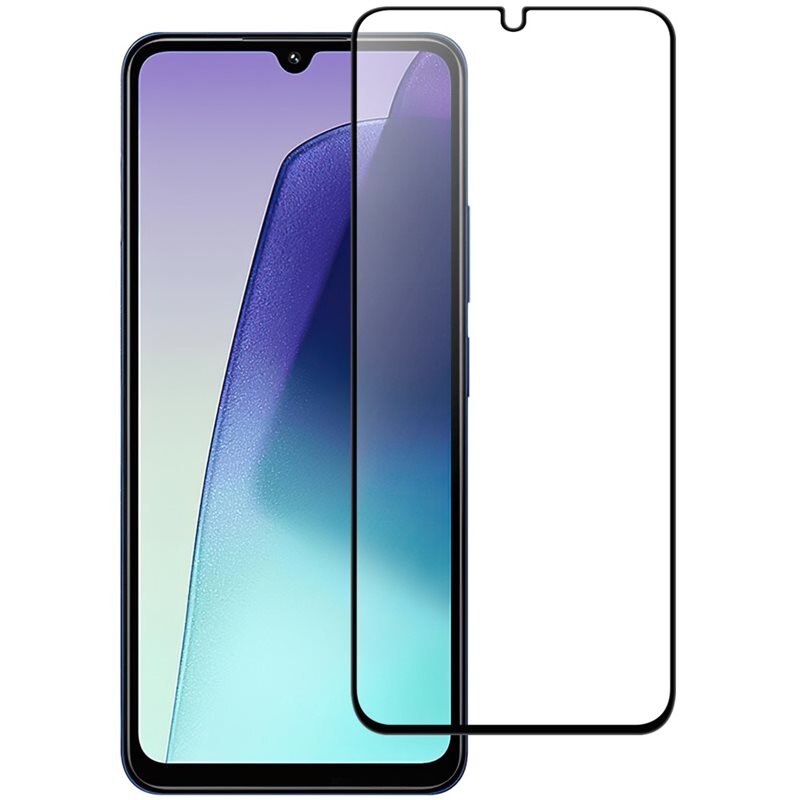 Heltäckande Härdat Glas Skärmskydd Xiaomi Redmi 14C svart - Skärmskydd som täcker hela skärmen, med svart kant
