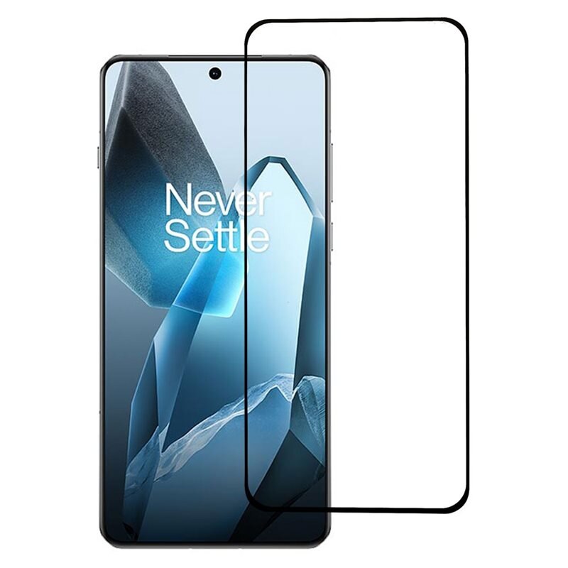 Heltäckande Härdat Glas Skärmskydd OnePlus 13 svart - Skärmskydd som täcker hela skärmen, med svart kant