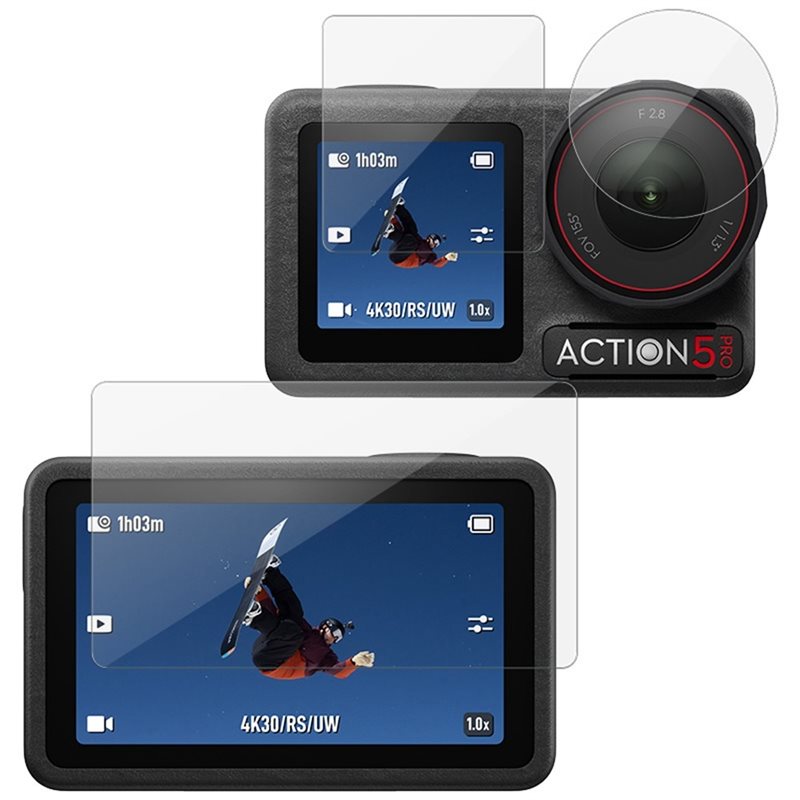 Imak Heltäckande Härdat Glas DJI Osmo Action 5 Pro Black - Skärmskydd i härdat glas