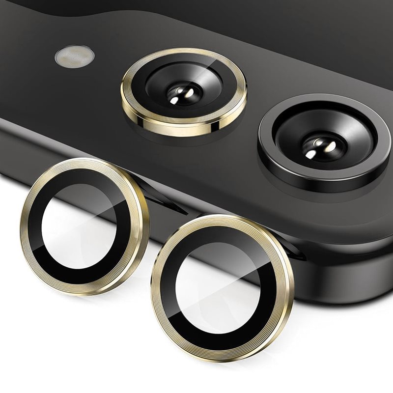 Hat Prince Linsskydd Aluminium + Härdat Glas Samsung Galaxy Z Flip 7 Guld - Tunna färgglada linsskydd som passar med skal